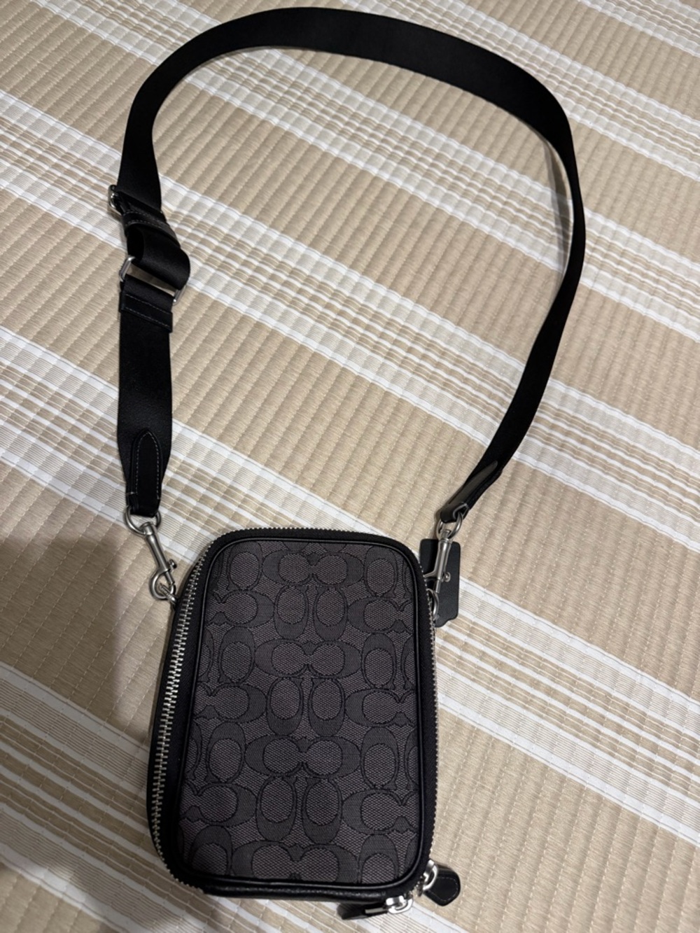 Coach Black Signature Jacquard Crossbody Bag